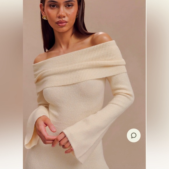 MESHKI
Katherine Off Shoulder Knit Maxi Dress - Ivory Size S - Picture 3 of 7